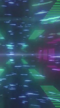 Dijital tünelin üzerindeki ışık izlerinin animasyonu. küresel veri işleme, bağlantılar ve dijital arayüz konsepti dijital olarak oluşturulmuş video.