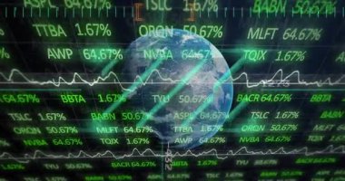 Borsa verileri ve dijital finansal animasyonlarla örtüşen grafiklerle dolu bir dünya. Maliye, ekonomi, yatırım, ticaret, analitik, küresel