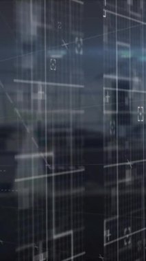 İstatistiklerin animasyonu, veri işleme ve bağlantı ağları. küresel teknoloji, veri işleme ve dijital arayüz kavramı dijital olarak oluşturulmuş video.