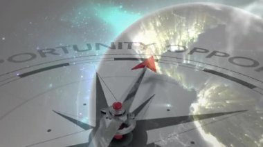 Pusula parlayan toprak ve animasyon temalı fırsatları gösteriyor. Kılavuz, yön, navigasyon, başarı, büyüme, yenilik