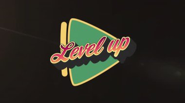 Kahverengi arka planda dinamik ışık efektleriyle metin animasyonunu yükselt. Dijital, parlak, fütüristik, canlı, tipografi, grafikler