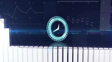 Finansal grafikler ve ekrandaki veri görselleştirmesi üzerinden dijital saati canlandırıyorum. Maliye, veri analizi, teknoloji, zaman, istatistik, ekonomi