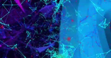 Karmaşık geometrik desenler oluşturan parlak çizgiler ve düğümlerin animasyonu. Soyut, dijital, geleceksel, teknoloji, ağ, bağlantı