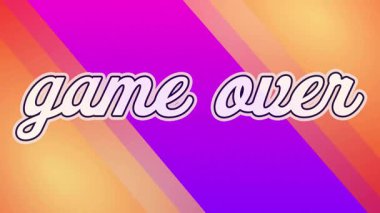 Canlı gradyan arkaplan üzerine cesur bir betikle oyun bitti. tipografi, renkli, grafik tasarımı