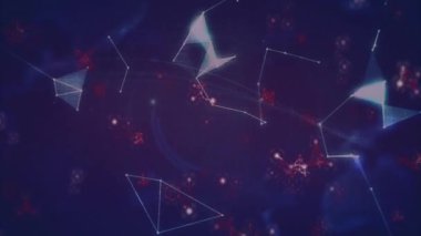 Ağ bağlantıları ve karanlık arkaplanda veri noktaları olan dijital dünyanın animasyonu. Küresel, yenilik, bağlantı, fütüristik, siber, teknoloji