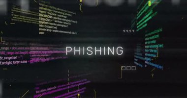 Renkli kod parçacıklarının animasyonu ve sahte metinli ikili numaralar. Teknoloji, siber güvenlik, dijital, kodlama, matriks, hackleme