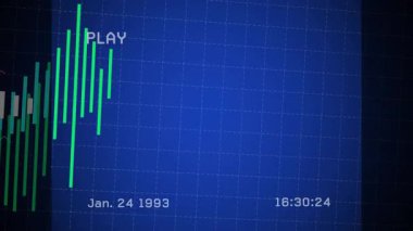 Animasyon ile değişen borsa grafiği, 24 Ocak 1993 tarihli. Maliye, ekonomi, yatırım, ticaret, borsa, veri analizi