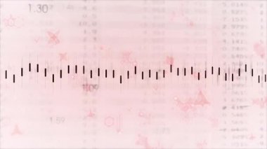 Bilimsel veriler ve arka planda kırmızı hücre yapıları olan cetvel ölçeğinin animasyonu. Bilim, laboratuvar, ölçüm, biyoloji, araştırma, analiz