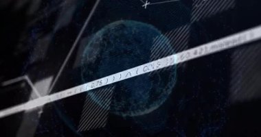 Dijital kodlama ve veri işleme animasyonları dünya ve gelecekteki teknoloji üzerine kuruludur. yenilik, ağ, küresel, siber, sanal