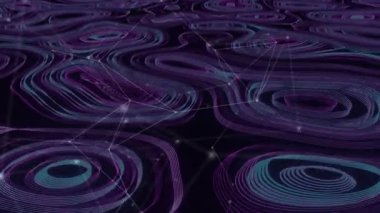 Animasyonda dinamik desen, soyut dalgalı çizgiler ve geometrik şekiller yaratmak. arkaplan, tasarım, hareket, sanat, dijital, görsel