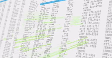 Sayısal hesap tablosu girdilerindeki veriler, animasyon işaretleme hataları işleniyor. Veri analizi, hata tespit, düzeltme, denetleme, hata ayıklama