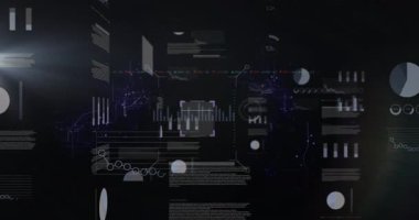 Soyut teknoloji arka planında dijital veri işleme animasyonuna sahip QR kodu. fütürist, sanal, tarama