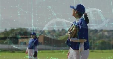 Beyzbol oyuncuları sahada oyun sırasında animasyon verileri üst üste koyuyorlar. Spor, analitik, veri görselleştirme, rekabet, takım çalışması, teknoloji