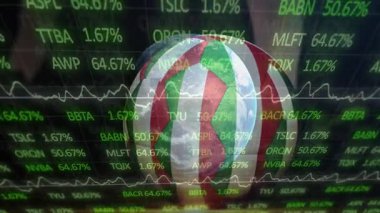 Dünya üzerinde borsa verilerini gösteren renkli finansal grafikler. Maliye, ekonomi, analitik, yatırım, ticaret, etkileşimli
