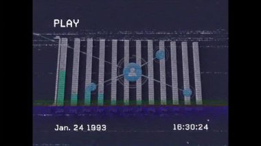 Ağ bağlantıları örtülüyor ve aylık verilerle çubuk grafiğinde zaman damgası oynatılıyor. analitik, görselleştirme, teknoloji, istatistik, grafik, zaman çizelgesi