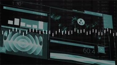 Veri grafiklerinin ve ağ bağlantılarının fütüristik tarzda canlandırılması. Teknoloji, veri görselleştirme, dijital, yenilik, bağlantı, analiz