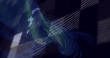 Dönen mavi desenli ve soyut çizgileri hareket eden dijital kürenin animasyonu. Global, ağ, teknoloji, bağlantı, siber alan, fütüristik