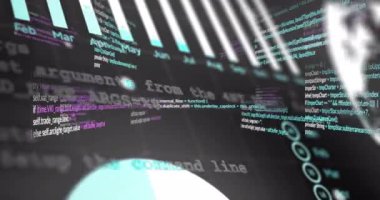 Dijital kod ve soyut çizgilerle dinamik teknoloji temalı animasyon yaratmak. kodlama, fütüristik, ağ, yenilik, sanal