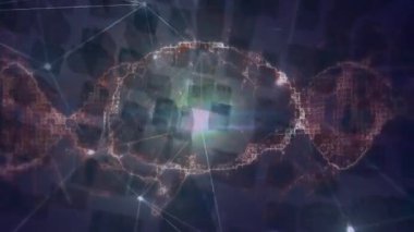 Bilimsel veri işleme için DNA dizisi ve ikili kodlama. Biyoteknoloji, genetik, dijital, yenilik, araştırma, analiz