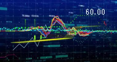 Renkli grafikler ve çizelgelerle borsa verileri analiz ediliyor. Finans, analitik, yatırım, veri görselleştirme, ekonomi, ticaret