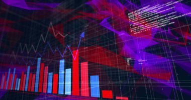 Izgara üzerinde bağlantı ağı istatistik ve veri işleme resmi. dijital arayüz küresel bağlantı ve dijital olarak oluşturulan iletişim konsepti.