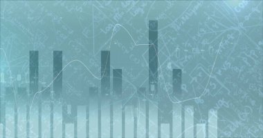 Matematiksel denklemler üzerinden kaydedilen istatistik ve çizgilerin resmi. dijital arayüz küresel bağlantı ve dijital olarak oluşturulan iletişim konsepti.