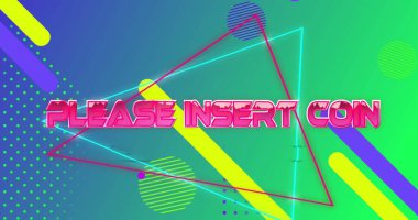 Ekranı canlı renklerle geri çevirin. Lütfen Sikke iletisi takın. Oyun, klasik, neon, nostalji, pikselli, klasik