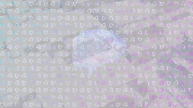 Geometrik arka planda kağıt uçaklar olan dijital beyin animasyonu. Yapay zeka, teknoloji, sinirsel ağ, yenilik, soyut, fütürist