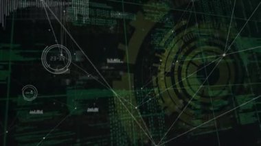 Dijital verilerin animasyonu karmaşık ağ kalıpları ve yapılar oluşturuyor. Teknoloji, bağlantı, fütürist, soyut, sistem