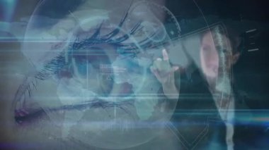 Ağ bağlantıları ve veri işleme ile dijital arayüzün animasyonu. teknoloji, fütüristik, sanal, iletişim