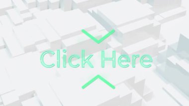 Burada tıklanan okların geometrik beyaz arkaplan üzerindeki animasyonu. Düğme, eylem, arayüz, ağ, navigasyon, kullanıcı deneyimi