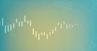 Sunum için şamdan çizelgesi ve gradyan arkaplan grafiği canlandırılıyor. Maliye, borsa, veri analizi, görselleştirme, işletme, istatistik