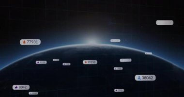 Dijital veri animasyonu ve dünya üzerindeki ağ bağlantılarına sahip 6G teknolojisi. communication, connectivity, innovation, global, futuristic, wireless