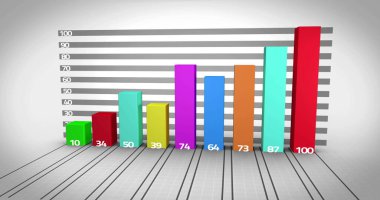 Gri arkaplana karşı istatistiksel veri işlemenin dijital görüntüsü. ticari istatistiksel ve analitik teknoloji kavramı