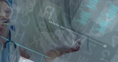 Dijital veriler ve animasyonlarla işbirliği, ofis ortamında çeşitli profesyoneller. Takım çalışması, işbirliği, yenilik, teknoloji