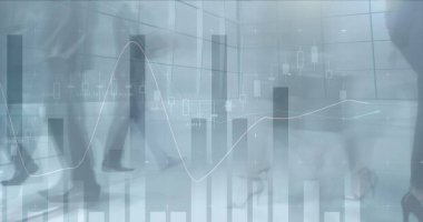 İş adamları üzerinden finansal veri işleme görüntüsü. küresel iş, bağlantılar ve veri işleme kavramı dijital olarak oluşturulmuş görüntü.