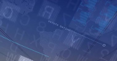 Elektrik hatları dijital verilere ve gökyüzündeki dünya haritası animasyonlarına karşı siluetlendi. Teknoloji, yenilik, küresel, bağlantı, ağ, telekomünikasyon