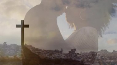 Kucaklayan çift, kayalık arazide çaprazlama bir hareketlilik yaratıyor. Romantizm, aşk, doğa, maneviyat