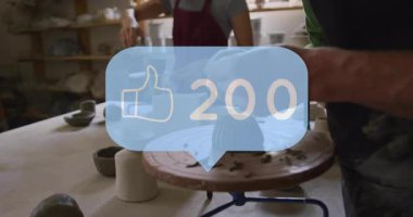 Toplumsal medyanın olduğu çömlekçilik sınıfı kil şekillendiren el animasyonu gibi. Seramik, işçilik, sanat, yaratıcılık, heykel, doku