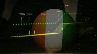Okuldaki mali veriler yerine İrlanda bayrağı renginde futbol topunun animasyonu. Borsa, spor, finans, ekonomi, eğitim, vatanseverlik