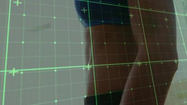 Vücut geliştirme seansındaki kişinin karın bölgesinin rengini gösteren bir şebeke. Spor, egzersiz, karın kası, antrenman, sağlıklı, spor