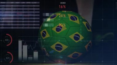 Brezilya futbol topunun okul ortamında küresel istatistiklerle canlandırılması. eğitim, öğretim, analiz, spor, teknoloji