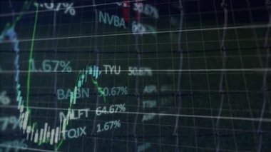 Spor sahasının örtüşmesi, borsa verilerinin canlandırılması ve okul ortamında grafikler. Finans, yatırım, eğitim, yenilik, analiz, teknoloji