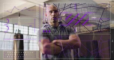 Akıllı telefon, dijital arayüz ve grafik animasyonu ile etkileşim kuran kişi. Teknoloji, yenilik, analitik, dokunmatik ekran, veri, iletişim