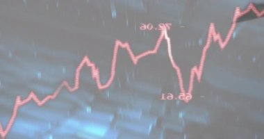 Artan borsa grafik animasyonu bulanık doların arka planında. Finans, ekonomi, yatırım, büyüme, iş, ticaret