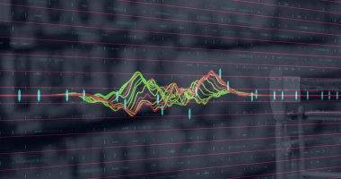 Dükkan içi mali veri işleme görüntüsü. küresel alışveriş, dijital arayüz, teknoloji ve ağ konsepti dijital olarak oluşturulmuş görüntü.