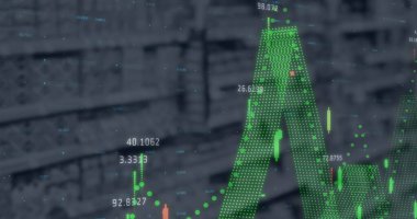 Dükkan içi mali veri işleme görüntüsü. küresel alışveriş, bağlantılar, iş dünyası, dijital arayüz, teknoloji ve ağ konsepti dijital olarak oluşturulmuş görüntü.