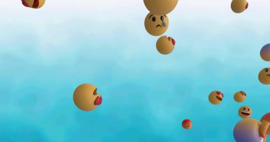 Mavi arka planda uçan sosyal medya simgeleri. küresel sosyal medya, bağlantılar, iletişim ve teknoloji konsepti dijital olarak oluşturulmuş görüntü.