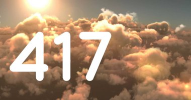 Bulutlu bir gökyüzü arkaplanı üzerinde kalın beyaz metinlerde gösterilen numaranın dijital görüntüsü. Kompozisyon, huzurlu bir atmosferdeki veriyi, ağı ve dijital bağlantıyı sembolize eder.