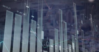 Manzara üzerinde veri işleme resmi. küresel bağlantılar, dijital arayüz ve teknoloji konsepti dijital olarak oluşturulmuş görüntü.